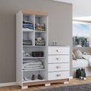Ver imagem 2 de Cômoda Roupeiro Ingleses 2 Portas 4 Gavetas Branco/camarim - Panorama Móveis