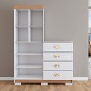 Ver imagem 5 de Cômoda Roupeiro Ingleses 2 Portas 4 Gavetas Branco/camarim - Panorama Móveis