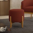 Ver imagem 3 de Puff Banqueta Decorativo Base Madeira Stella Bouclê P01 - D'Rossi Cor Terra