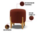 Ver imagem 2 de Puff Banqueta Decorativo Base Madeira Stella Bouclê P01 - D'Rossi Cor Terra