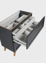 Ver imagem 3 de Gabinete para Banheiro com Tampo e Espelheira 80cm Retro Mdf Grafite Milano - On Móveis