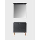 Ver imagem 1 de Gabinete para Banheiro com Tampo e Espelheira 80cm Retro Mdf Grafite Milano - On Móveis
