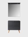 Ver imagem 1 de Gabinete para Banheiro com Tampo e Espelheira 80cm Retro Mdf Grafite Milano - On Móveis