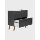 Ver imagem 5 de Gabinete para Banheiro com Tampo e Espelheira 80cm Retro Mdf Grafite Milano - On Móveis