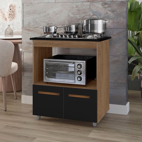 Balcão Cali para Cooktop 5 Bocas 2 Portas Cozinha Mb1 75cm