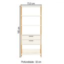 Ver imagem 4 de Estante para Livros 2 Gavetas 100% Mdf E91 Off White/freijó/gold - Pradel