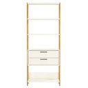 Ver imagem 2 de Estante para Livros 2 Gavetas 100% Mdf E91 Off White/freijó/gold - Pradel