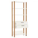 Ver imagem 3 de Estante para Livros 2 Gavetas 100% Mdf E91 Off White/freijó/gold - Pradel
