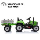 Ver imagem 4 de Trator Infantil Elétrico Carrinho com Carreta Removível Criança até 30kg Bateria 12v 3-5km/h com Luz