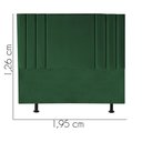Ver imagem 3 de Cabeceira Estofada Grécia 195CM King Suede Verde - D A DECOR
