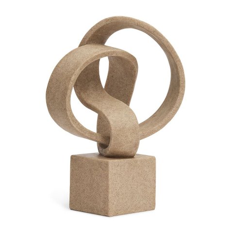 Escultura Decorativa Abstrata em Poliresina Areia 26cm 21559 Mart