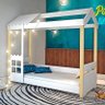 Cama Juvenil Montessoriana Livia com Luzes de LED e Colchão D20 Branco/Natural - PR Baby - 2