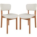 Ver imagem 2 de Kit 02 Cadeiras para Sala de Jantar Cozinha Living Estofada Dara L02 Linho Cru - Lyam Decor