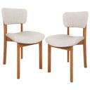 Ver imagem 1 de Kit 02 Cadeiras para Sala de Jantar Cozinha Living Estofada Dara L02 Linho Cru - Lyam Decor