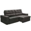 Ver imagem 1 de Sofá Retrátil Reclinável para Sala 3 Lugares 250cm Samir F04 Veludo Marrom Escuro - Lyam Decor