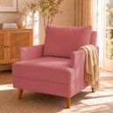 Ver imagem 1 de Poltrona Decorativa Serena Suede para Sala Recepção Escritório Conforto Luxo Almofada Solta