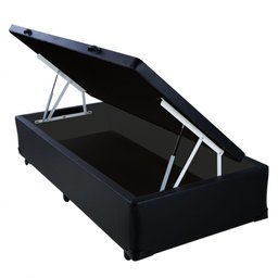 Base Box Baú Solteiro Nk Camas Sintético Preto 41x88x188 - 1