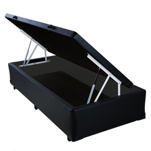 Base Box Baú Solteiro Nk Camas Sintético Preto 41x88x188