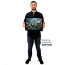 Ver imagem 2 de Quadro Decorativo Floral Luxo Hortências em Moldura Caixa TaColado Moldura Caixa Alta 4,5cm Madeira 