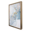 Ver imagem 4 de Quadro Decorativo Abstrato Mármore Azul Suave em Moldura Caixa Tacolado Moldura Trad 1cm Preta sem V