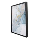 Ver imagem 3 de Quadro Decorativo Abstrato Mármore Azul Suave em Moldura Caixa Tacolado Moldura Trad 1cm Preta sem V