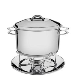 Rechaud Tramontina Solar em Aço Inox Fundo Triplo com Fogareiro e Tampa de Inox 7,8 L - 1