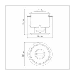 Rechaud Tramontina Solar em Aço Inox Fundo Triplo com Fogareiro e Tampa de Inox 7,8 L - 3