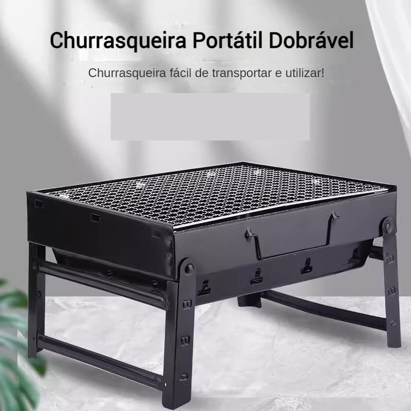 Ver imagem 5 de Mini Churrasqueira Portatil Dobrável com Gaveta 33cm Snh08 Snel Home