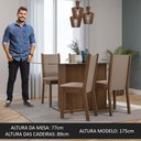 Ver imagem 5 de Conjunto Sala de Jantar Mesa Tampo de Vidro 4 Cadeiras Rustic/crema/sintético Bege Yara Madesa