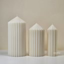 Ver imagem 2 de Kit de Velas Decorativas com Linhas Retas e Design Clássico e Atemporal