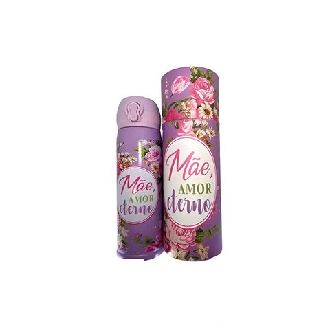 Garrafa Squeeze Térmica Inox Estampa Mãe Amor Eterno 450ml