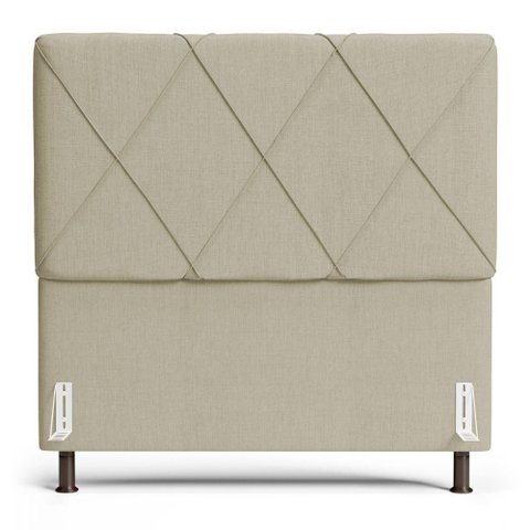 Cabeceira Cama Box Casal Mel 140cm com Frame Linho Bege - Desk Design