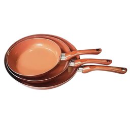 Conjunto Frigideiras Cerâmica Saudável com 2 Tampa Vidro - 3