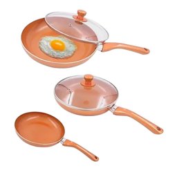 Conjunto Frigideiras Cerâmica Saudável com 2 Tampa Vidro - 2