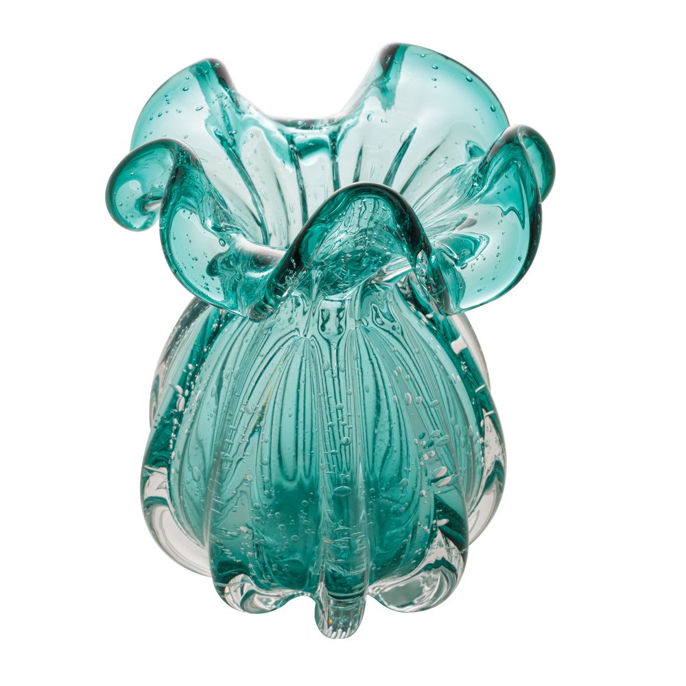 Vaso de Vidro Murano Italy Tiffany 17,5x13cm Lyor - 1
