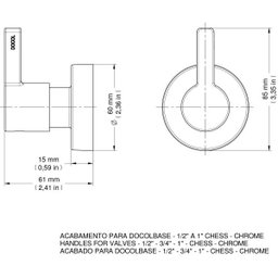 Acabamento para Registro Docolbase 1/2", 3/4" e 1" Chess - 00665906 - 2