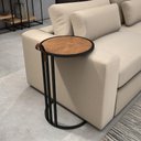 Ver imagem 1 de Mesa De Apoio Industrial Supreme Alça De Couro Marrom