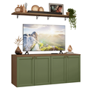 Ver imagem 3 de Rack para TV até 70 Polegadas + Prateleiras 160cm Rustic/Verde Vik Madesa 05