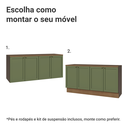 Ver imagem 6 de Rack para TV até 70 Polegadas + Prateleiras 160cm Rustic/Verde Vik Madesa 05