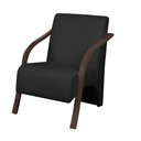 Ver imagem 1 de Poltrona Decorativa 1 Lugar Vênus Braço Madeira D Salla Tecido Sintético (Courino) Preto