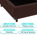 Ver imagem 2 de Cama Box Solteirão Marrom Nature 96x203