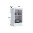 Ver imagem 3 de Gabinete de Cozinha Modulado Balcão Americana c/ 1 Porta s/ Tampo Branco - Henn