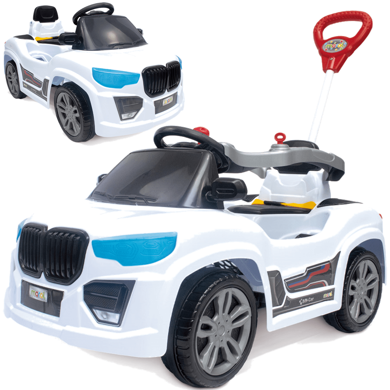 Carrinho de Passeio e Pedal Infantil Maral Bm Car Branco - 1