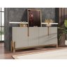 Buffet Aparador Sala Lizz 170cm Off White Marrom Cedro Casa D - 3