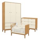 Ver imagem 1 de Quarto de Bebe Unique 3 Portas com Cômoda 6 Gavetas Freijó Off White Eco Wood - Matic