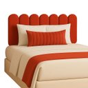 Ver imagem 4 de Cabeceira Casal Design Nuvem 45cm 7 Placas em Suede Macio:vermelho