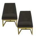 Ver imagem 1 de Kit 02 Cadeiras para Sala de Jantar Ana Base de Ferro Suede Marrom - D'classe Decor