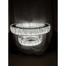 Lustre pendente Cristal K5 de Inox com 2 anéis de Led 45W - 3 temperaturas - 3