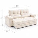 Ver imagem 3 de Sofa Retratil Reclinavel 200m Dubai Veludo Premium