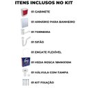 Ver imagem 2 de Gabinete 02 Portas Suspenso Banheiro Lavatório + Armário + Torneira + Engate Flexível + Veda Rosca